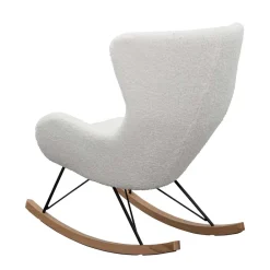 Wohnen Skandinavische Möbel|Stühle*Webstoff Schaukelstuhl in Weiß - Dario