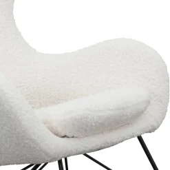 Wohnen Skandinavische Möbel|Stühle*Webstoff Schaukelstuhl in Weiß - Dario