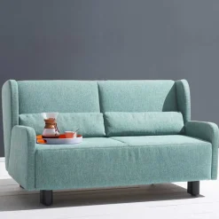 Wohnen Sofas|Sofa*Webstoff Schlafsofa in Petrol Blau - Fancya