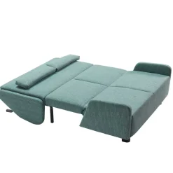 Wohnen Sofas|Sofa*Webstoff Schlafsofa in Petrol Blau - Fancya