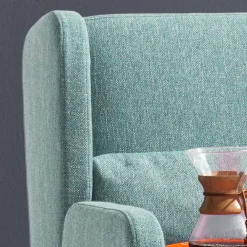 Wohnen Sofas|Sofa*Webstoff Schlafsofa in Petrol Blau - Fancya