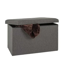 Wohnen Sitztruhen*Webstoff Sitztruhe in Anthrazit - Toscana (6er Set)