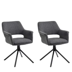 Wohnen Webstoff Tischsessel drehbar - Lameiro (2er Set)