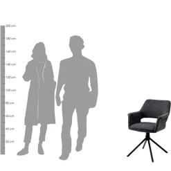 Wohnen Webstoff Tischsessel drehbar - Lameiro (2er Set)