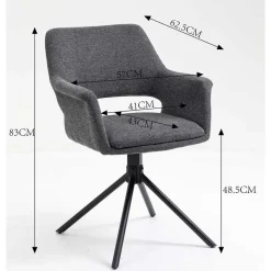 Wohnen Webstoff Tischsessel drehbar - Lameiro (2er Set)