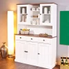 Wohnen Küchenschränke|Esszimmer-Vitrinen*Weiß Brauner Buffetschrank aus Kiefernholz - Vatina