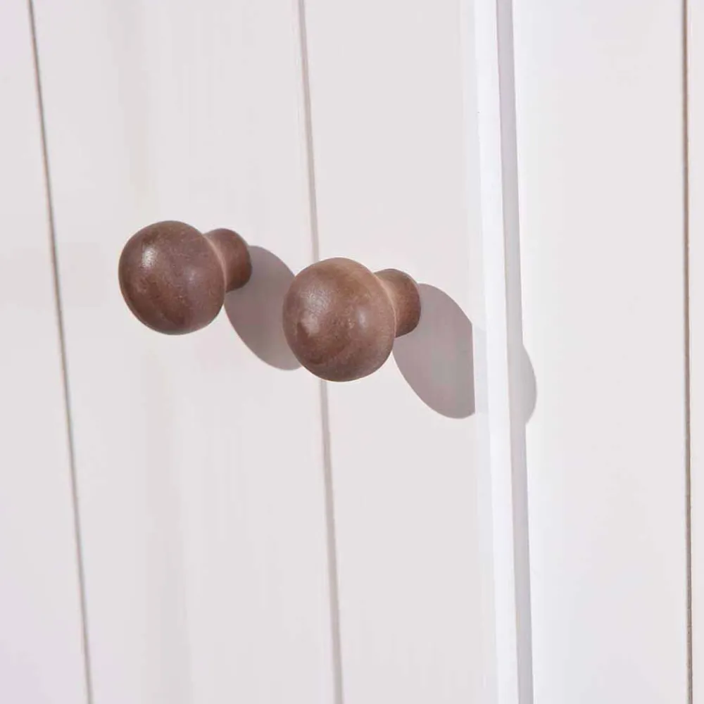 Wohnen Küchenschränke|Esszimmer-Vitrinen*Weiß Brauner Buffetschrank aus Kiefernholz - Vatina