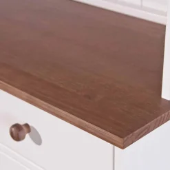 Wohnen Küchenschränke|Esszimmer-Vitrinen*Weiß Brauner Buffetschrank aus Kiefernholz - Vatina