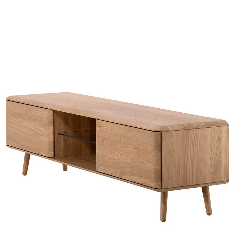 Wohnen Weiß geöltes TV Board aus Eiche Massivholz - Bakaras