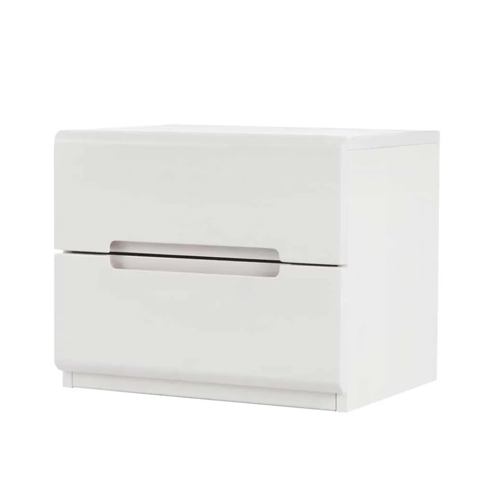 Wohnen Weiß lackierte Nachtkommode Cantabria aus massiver Buche