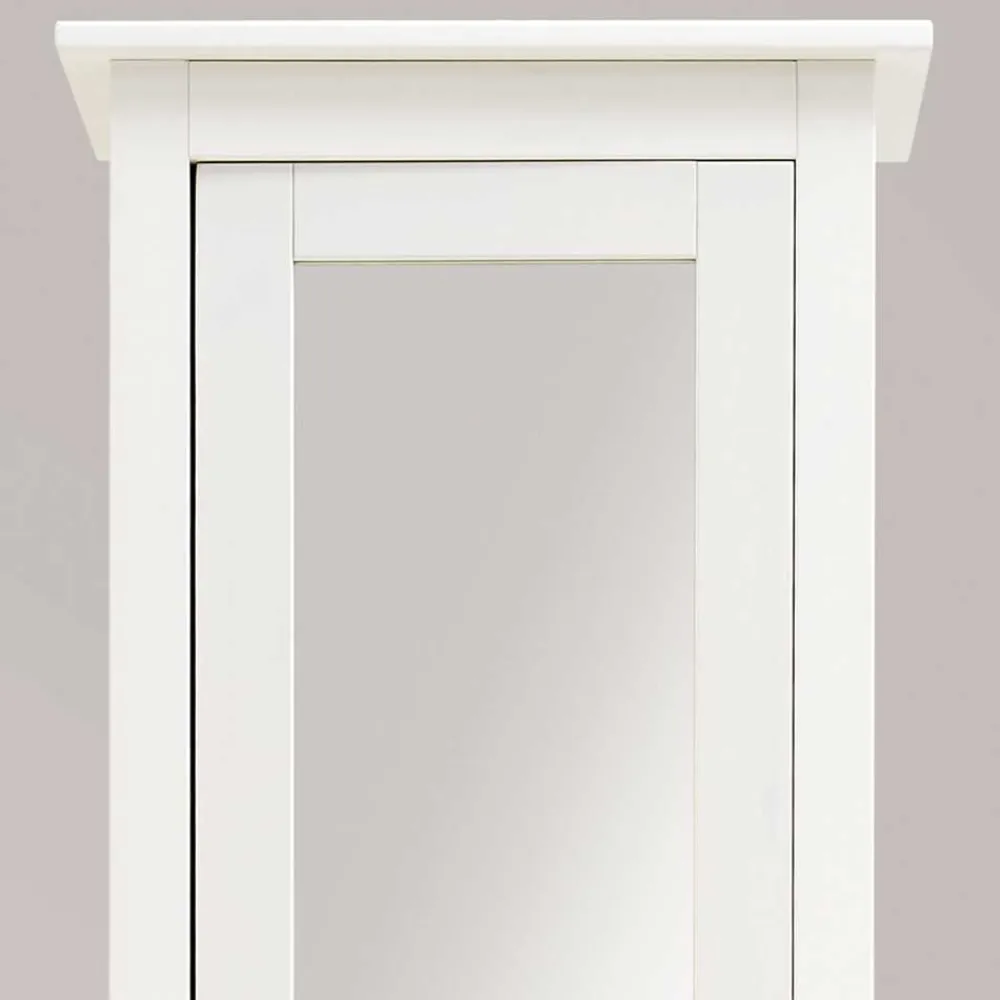 Wohnen Badschränke*Weiß lasierter Hochschrank fürs Bad mit Spiegel - Lousias