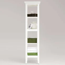 Wohnen Esszimmerregale|Regale*Weiß lasiertes Badezimmer Regal aus Kiefer massiv - Lousias