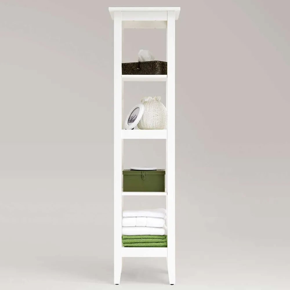 Wohnen Esszimmerregale|Regale*Weiß lasiertes Badezimmer Regal aus Kiefer massiv - Lousias