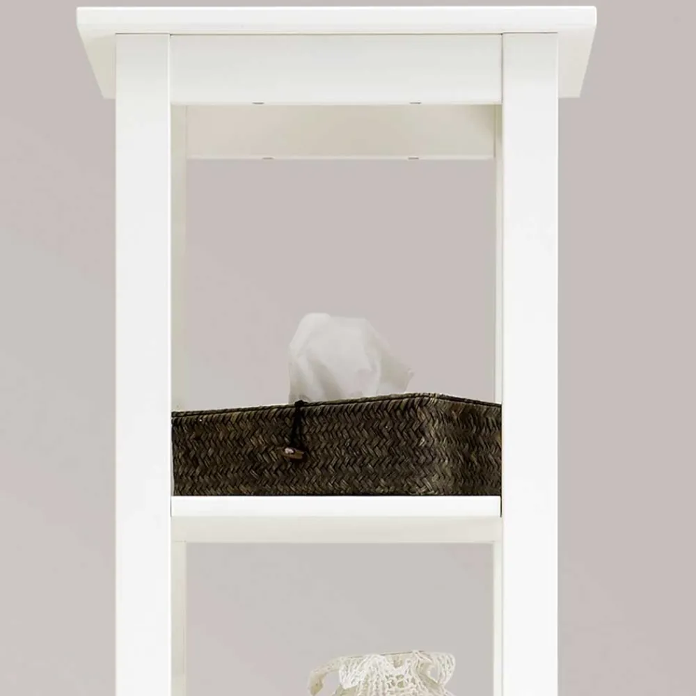 Wohnen Esszimmerregale|Regale*Weiß lasiertes Badezimmer Regal aus Kiefer massiv - Lousias