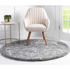 Wohnen Weicher Hochflor Teppich in Grau und Creme - Vuturava