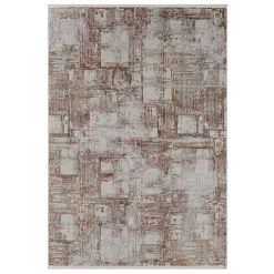 Wohnen Weiße Möbel|Braune Möbel*Weicher Kurzflor Teppich mit Vintage Optik - Stick