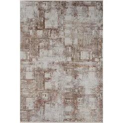 Wohnen Weiße Möbel|Braune Möbel*Weicher Kurzflor Teppich mit Vintage Optik - Stick