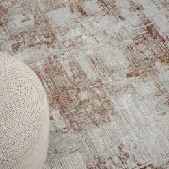 Wohnen Weiße Möbel|Braune Möbel*Weicher Kurzflor Teppich mit Vintage Optik - Stick