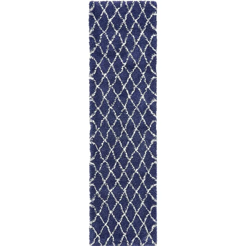 Wohnen Weiße Möbel|Skandinavische Möbel*Weicher Läufer Teppich mit Hochflor in Blau - Tanko