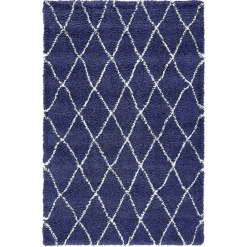 Wohnen Weiße Möbel|Skandinavische Möbel*Weicher Läufer Teppich mit Hochflor in Blau - Tanko