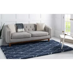 Wohnen Weiße Möbel|Skandinavische Möbel*Weicher Läufer Teppich mit Hochflor in Blau - Tanko