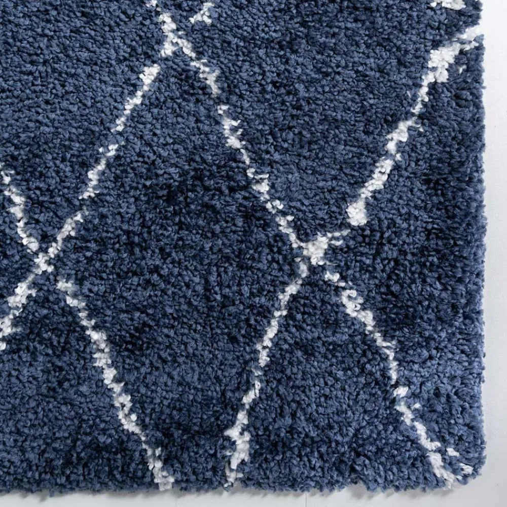 Wohnen Weiße Möbel|Skandinavische Möbel*Weicher Läufer Teppich mit Hochflor in Blau - Tanko