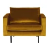 Wohnen Weicher Sessel im kantigen Retro Design Nustra mit Samt Gelb