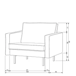 Wohnen Weicher Sessel im kantigen Retro Design Nustra mit Samt Gelb