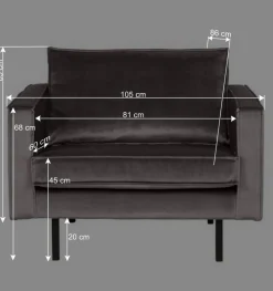 Wohnen Weicher Sessel im kantigen Retro Design Nustra mit Samt Gelb