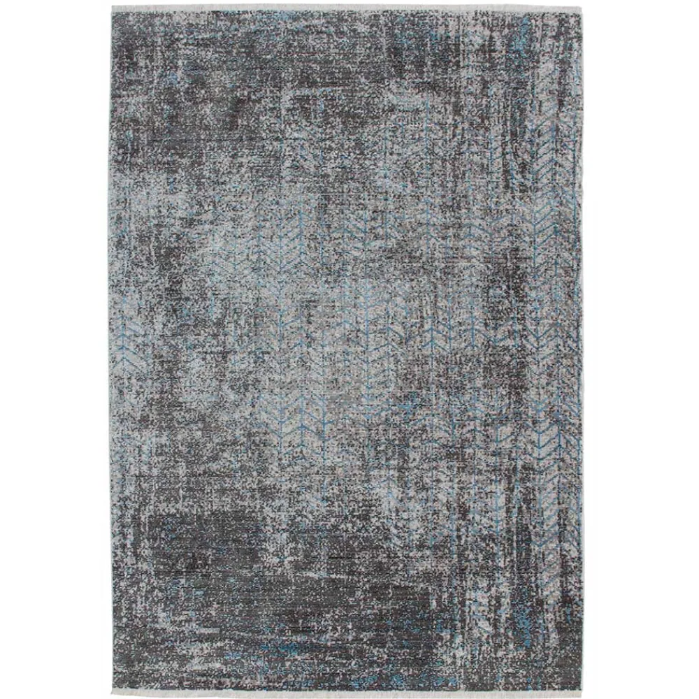 Wohnen Vintage Möbel|Teppiche*Weicher Teppich in Grau und Türkis - Serena