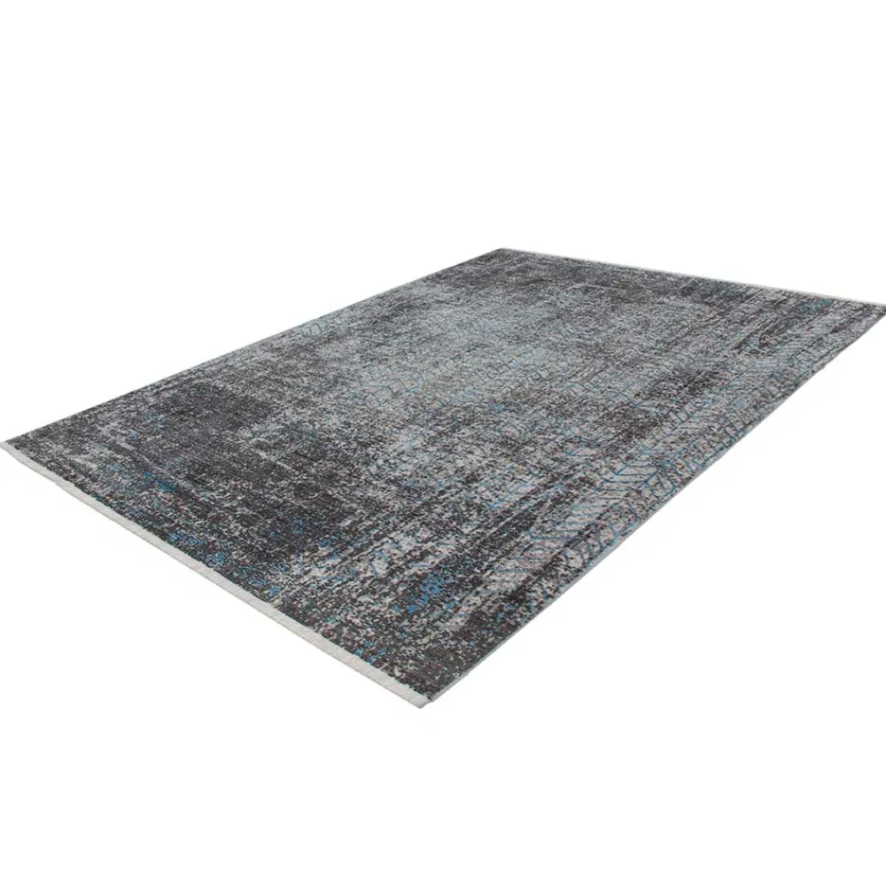 Wohnen Vintage Möbel|Teppiche*Weicher Teppich in Grau und Türkis - Serena