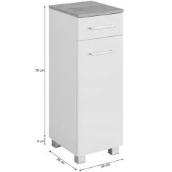 Wohnen Weiße Badezimmermöbel Einrichtung - Lasdias (fünfteilig)