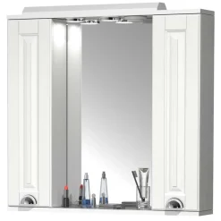 Wohnen Badezimmer Komplett*Weiße Badmöbel klassisch Set - Akira (dreiteilig)