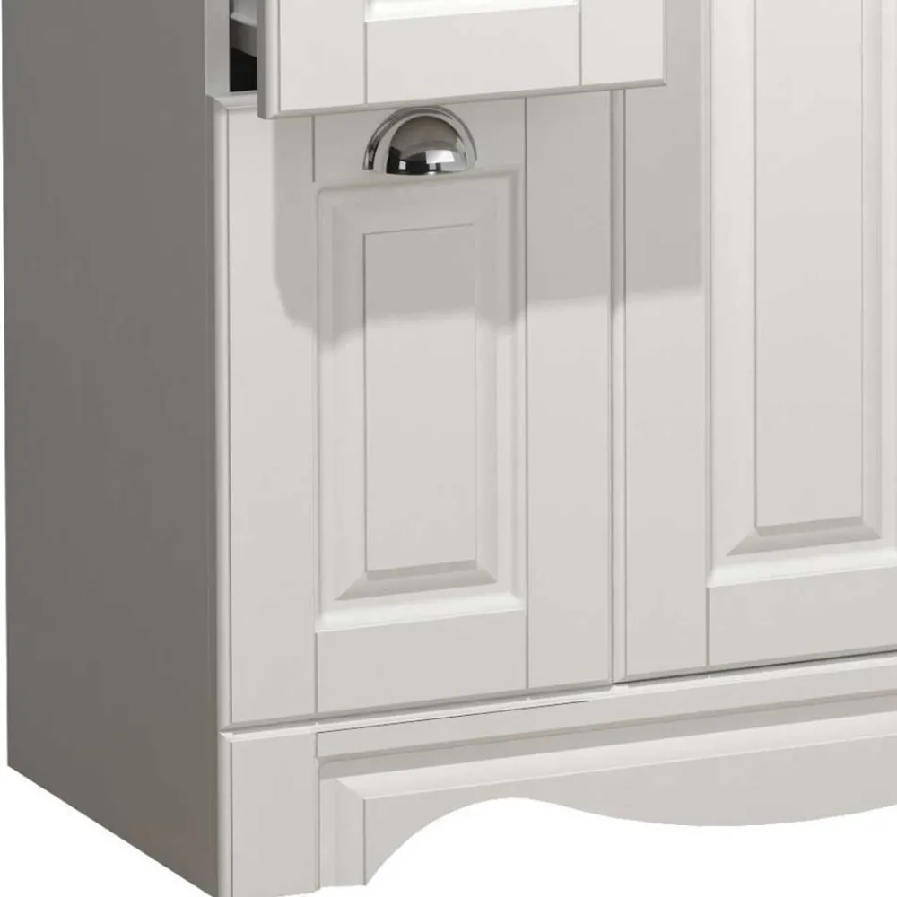 Wohnen Badezimmer Komplett*Weiße Badmöbel klassisch Set - Akira (dreiteilig)