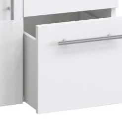 Wohnen Badezimmer Komplett*Weiße Badmöbel Kombi Set - Sua (vierteilig)