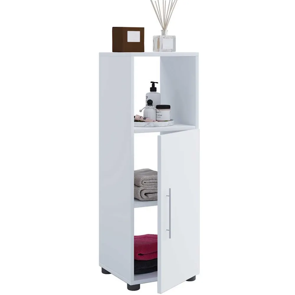 Wohnen Badezimmer Komplett*Weiße Badmöbel Kombi Set - Sua (vierteilig)