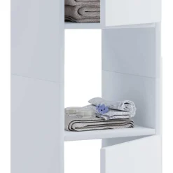 Wohnen Badezimmer Komplett*Weiße Badmöbel Kombi Set - Sua (vierteilig)