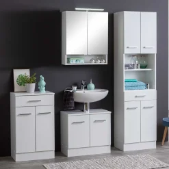 Wohnen Weiße Badmöbel Kombi zum Aufstellen - Skiranov (vierteilig)