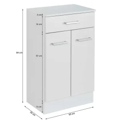 Wohnen Weiße Badmöbel Kombi zum Aufstellen - Skiranov (vierteilig)