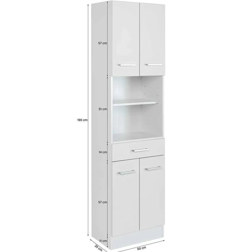 Wohnen Weiße Badmöbel Kombi zum Aufstellen - Skiranov (vierteilig)