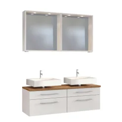 Wohnen Weiße Badmöbel Waschplatz - Enwicos II (dreiteilig)