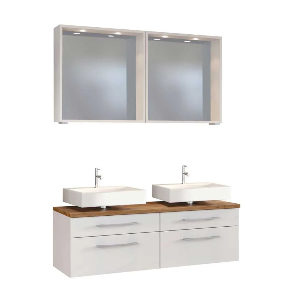 Wohnen Weiße Badmöbel Waschplatz - Enwicos II (dreiteilig)