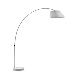 Wohnen Weiße Bogenlampe mit Stoffschirm - Valnut