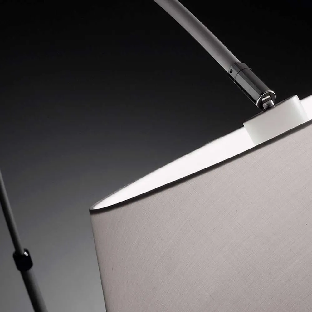 Wohnen Weiße Bogenlampe mit Stoffschirm - Valnut