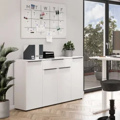 Wohnen Weiße Möbel|Home Office Möbel*Weiße Büromöbel Kombination - Sparkle (vierteilig)