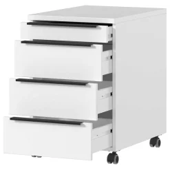 Wohnen Weiße Möbel|Home Office Möbel*Weiße Büromöbel Kombination - Sparkle (vierteilig)