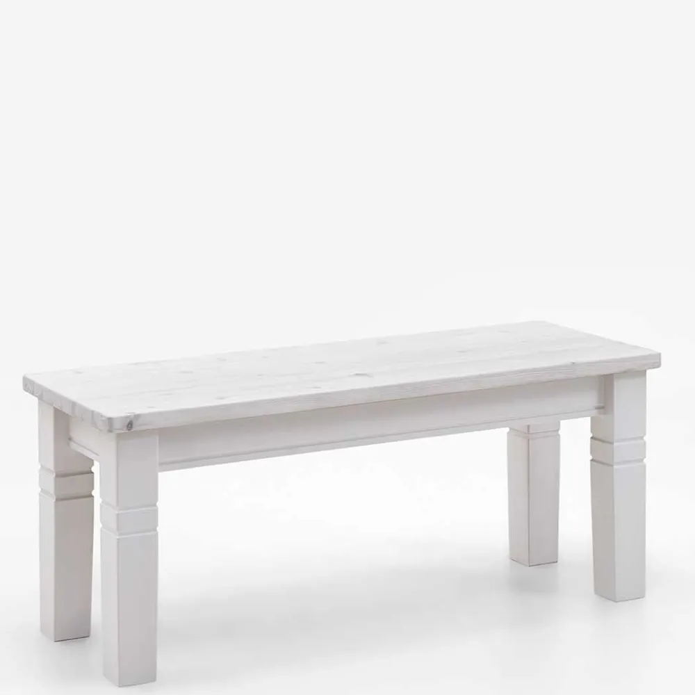 Wohnen Weiße Esszimmerbank im Country Style - Veproma