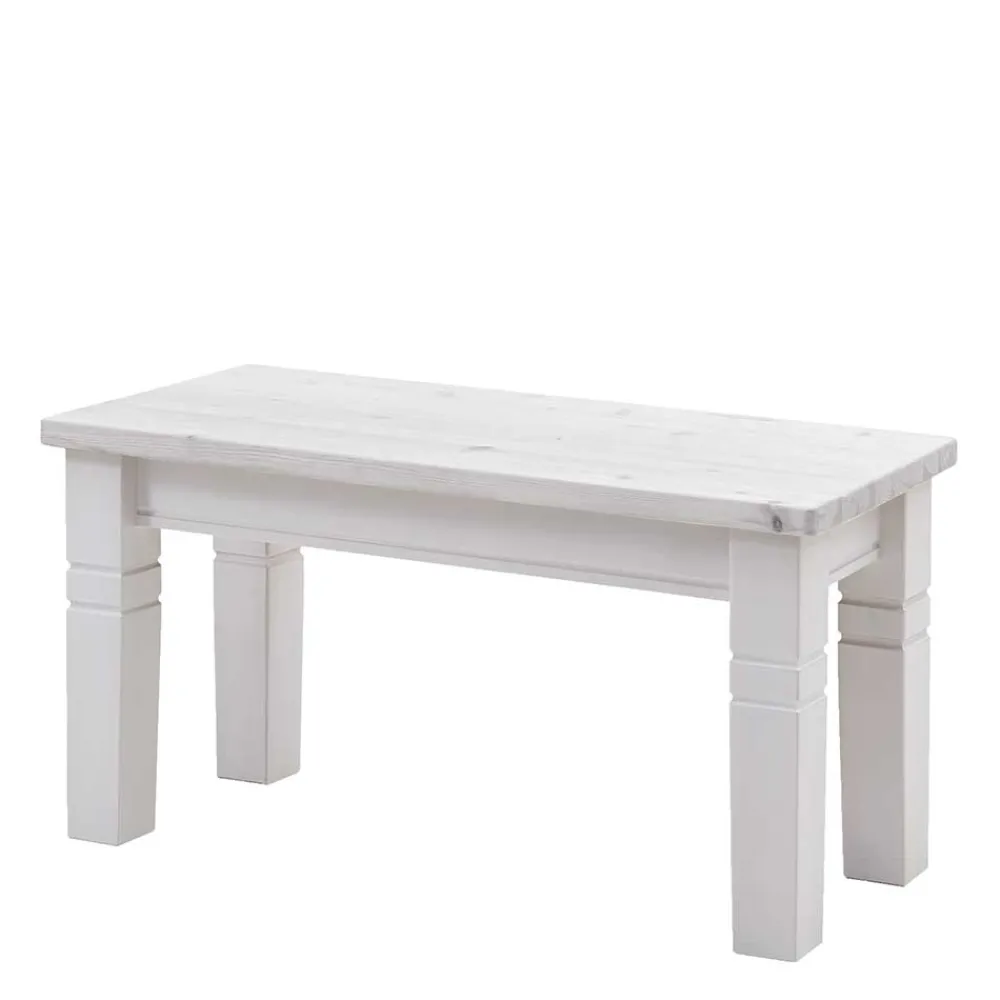 Wohnen Weiße Esszimmerbank im Country Style - Veproma
