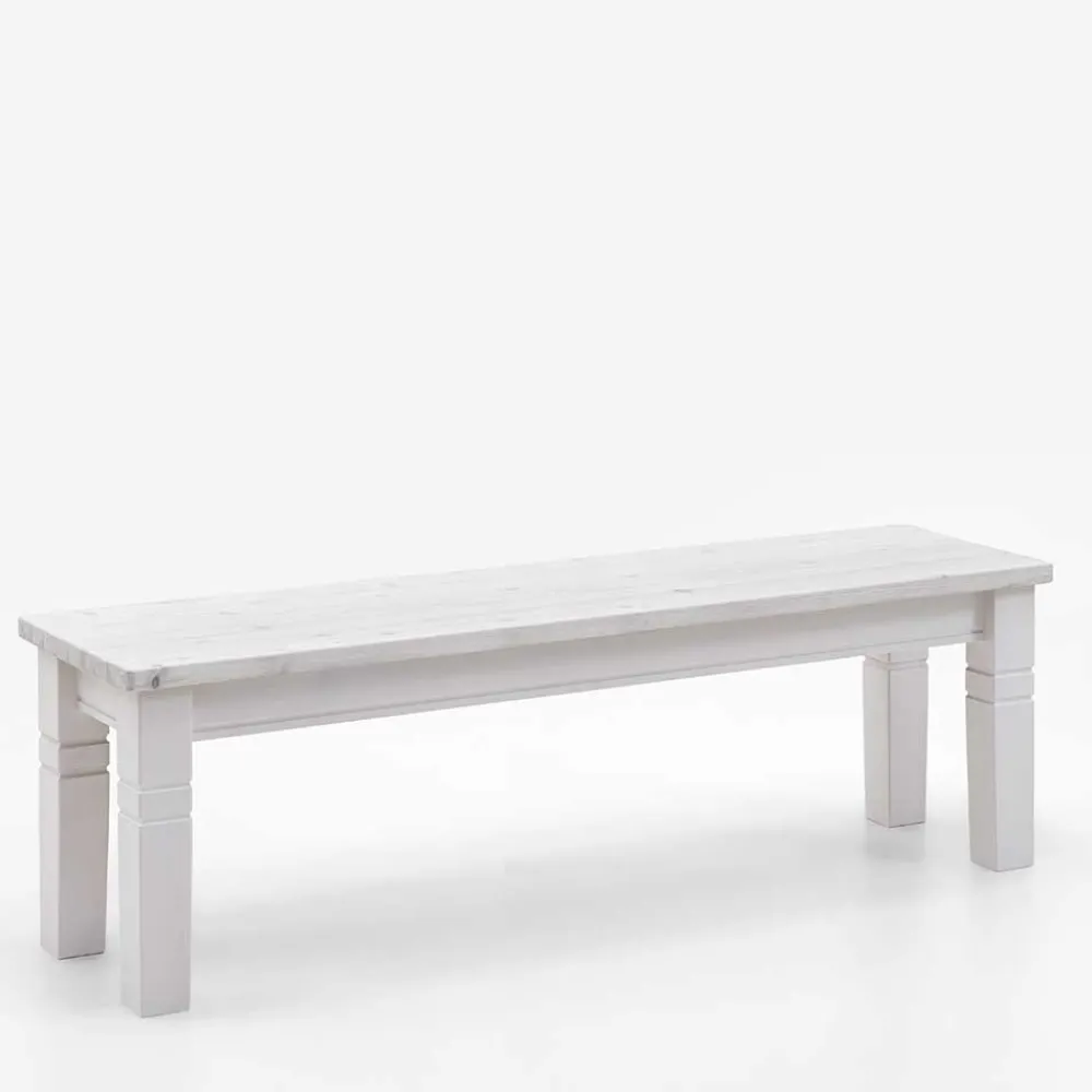 Wohnen Weiße Esszimmerbank im Country Style - Veproma