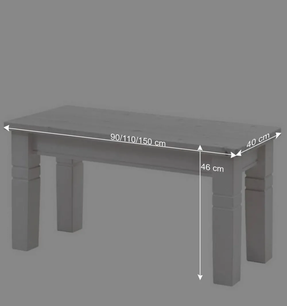 Wohnen Weiße Esszimmerbank im Country Style - Veproma